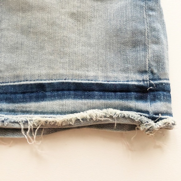 7FAM Denim Jean Skirt Frayed Hem Sz 12 - Picture 5 of 10